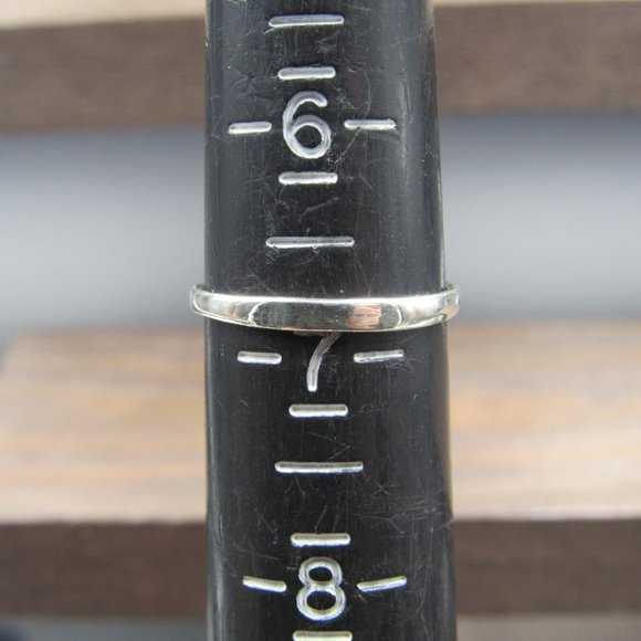 Size 6.75 Sterling Silver Cute Blue Inlay Ring - Picture 5 of 7